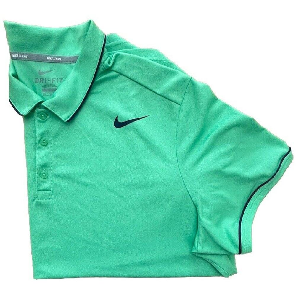 GREEN DRI-FIT NIKE TENNIS COURT POLO SHIRT MENS SIZE XXL 2XL